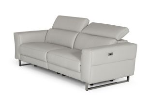 Accenti Italia Lucca - Italian Modern Grey Leather Sofa w/ Electric Recliners