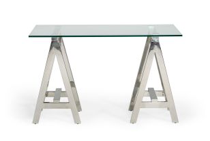 Modrest Ostrow - Modern Glass & Stainless Steel Console Table