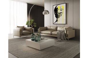 Divani Casa Harvest - Modern Taupe Full Leather Sofa