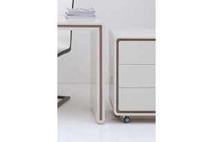 810OT - Modern Cream High Gloss Office Desk