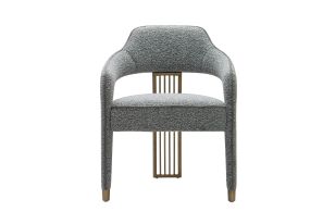 Modrest Kasem - Modern Grey Fabric + Gold Dining Chair