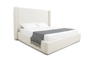 Modrest Byrne - Modern Off White Fabric Bed