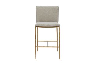Modrest Atlanta - Modern Beige Fabric & Brass Counter Chair