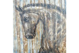 ADC7920 Horse Oil Painting on Canvas and Metal