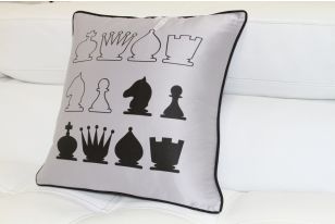 Black and Gray Chess Throw Pillow
