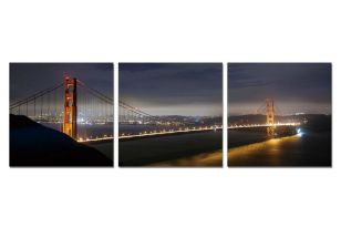 Modrest Golden Gate Bridge 3-Panel Photo on Canvas