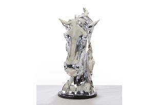 SZ0002 Modern Silver Horse Head Sculpture