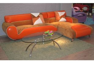 B 317 Ultra Modern Leather/microfiber Sectional Sofa