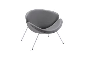 Modrest Anais Mid-Century Grey Leatherette Accent Chair