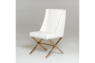 Modrest Alexia - Modern White + Rosegold Dining Chair