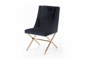 Modrest Alexia Modern Black & Rosegold Dining Chair