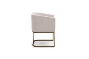 Modrest Yukon Modern White Fabric and Antique Brass Dining Chair