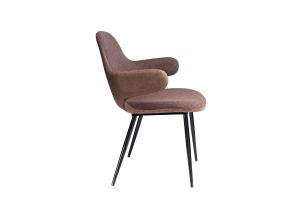 Modrest Bontura - Modern Brown Fabric & Leatherette Accent Chair