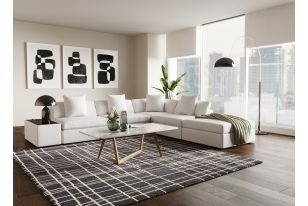 Divani Casa Dixon - Modern White L- Shaped Modular Sectional Sofa