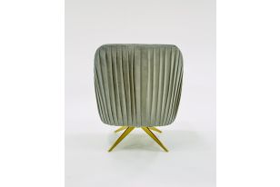 Divani Casa Abigail Modern Grey Velvet Swivel Accent Chair