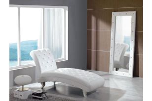 Elbrus White Modern Leather Platform Bed