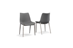 Modrest Frasier - Modern Grey Eco-Leather Dining Chair (Set of 2)