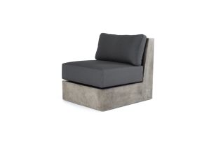Modrest Indigo - Contemporary Grey Concrete + Dark Grey Fabric Sectional Sofa