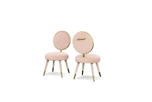 Modrest Haswell - Glam Pink Velvet Accent Chair (Set of Two)