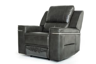 Divani Casa Hearst Modern Dark Grey Leatherette Sofa Set w/ Recliners