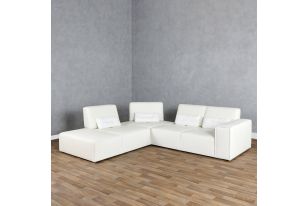 Lamod Italia Hollywood - Italian White Leather LAF Chaise Sectional Sofa