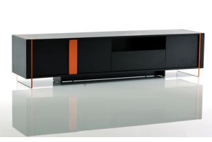 Modrest Vision - Modern Black Oak Floating TV Stand