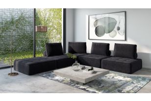 Divani Casa Nolden - Modern Black Fabric Modular Sectional Sofa