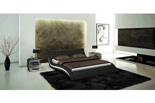 Queen Apollo Contemporary Black Eco-Leather Bed
