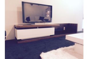 Modrest Jefferson Incomplete Modern Walnut and White High Gloss TV Unit