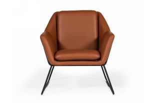 Modrest Jennifer - Industrial Brown Eco-Leather Accent Chair