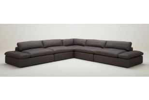 Divani Casa Kelly - Modern Dark Grey Fabric Sectional Sofa