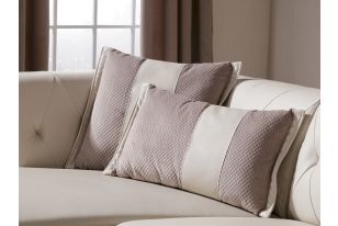 Divani Casa Carolina - Modern Grey Leatherette + Fabric Left Facing Sectional Sofa