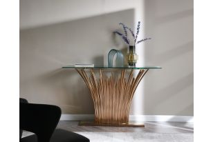 Modrest Paxton - Modern Glass + Rosegold Console Table