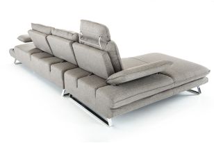 Divani Casa Porter - Modern Grey Fabric Left Facing Sectional Sofa
