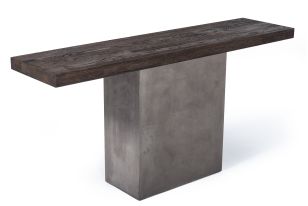 Modrest Renzo Modern Oak & Concrete Console Table