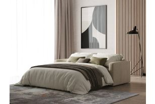 Lamod Italia Revers - Italian Modern Sand Fabric Queen Sofa Bed