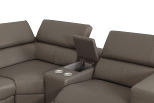 Divani Casa Stanton - Modern Taupe Sectional Sofa + Recliners