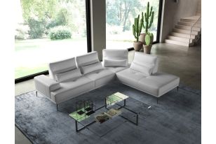 Lamod Italia Sunset - Contemporary Italian White Leather Right Facing Sectional Sofa