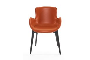 Modrest Tayla - Modern Cognac Eco-Leather Dining Chair