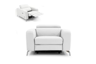 Lamod Italia Turin - Italian White Leather Recliner Chair