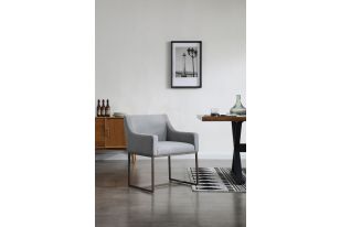 Modrest Elijah - Modern Grey & Copper Antique Brass Dining Chair