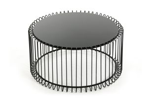 Modrest Beacon Contemporary Black Round Coffee Table