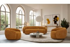 Divani Casa Andrew - Modern Orange Fabric Sofa Set