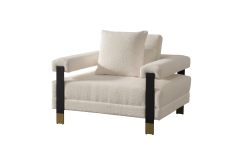 Divani Casa Stratford - Modern Off-White Fabric Accent Chair