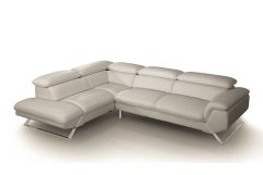 Divani Casa Seth - Modern Light Grey Leather Left Facing Sectional Sofa