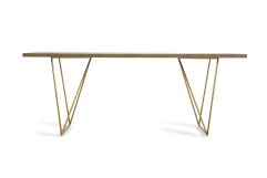 Modrest Marcia Mid-Century Tobacco & Antique Brass Dining Table