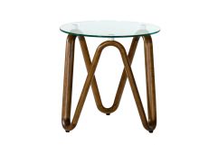 Modrest Lassen - Modern Glass & Walnut End Table