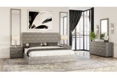 Modrest Dynasty - Eastern King Modern Shagreen Bedroom Set - 3 Drawer