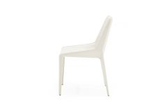 Modrest Halo - Modern Ivory Saddle Leather Dining Chair Set of 2