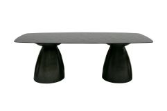 Modrest Calexico - Contemporary Black Wave Glass Rectangular Dining Table